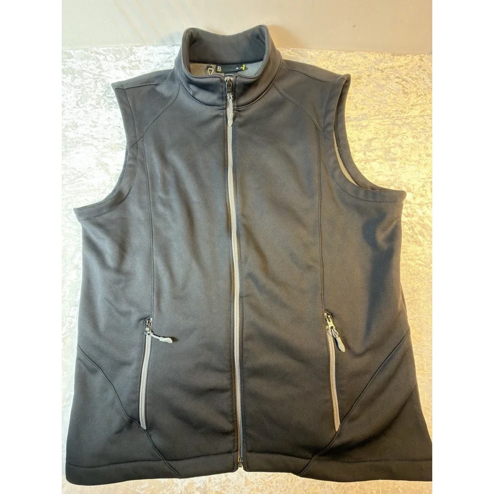 Under Armour Vest Mens XL Black Softshell Fleece Golf Full Zip Ulen NWOT